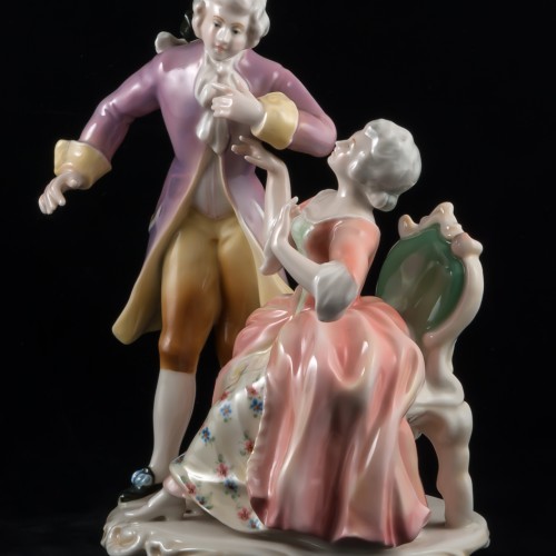 Пара, кавалер в сиреневом, дама в розовом, Karl Ens, Германия, 1920-30 гг