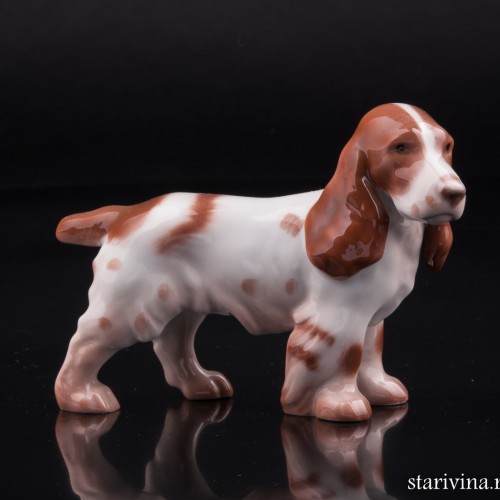 Спаниель бело-коричневый, миниатюра, Bing & Grondahl, Дания, 1960 гг