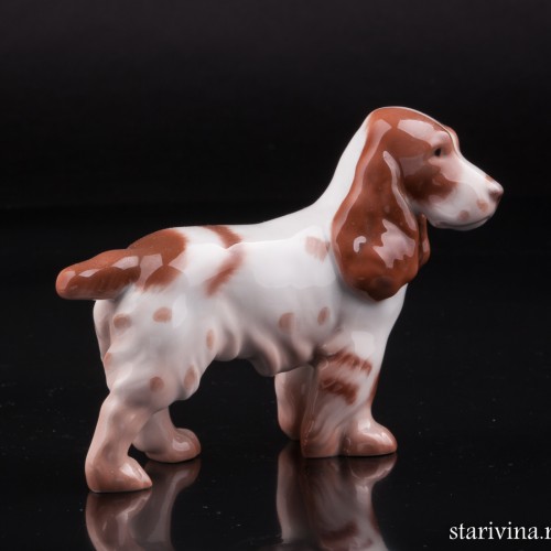 Спаниель бело-коричневый, миниатюра, Bing & Grondahl, Дания, 1960 гг