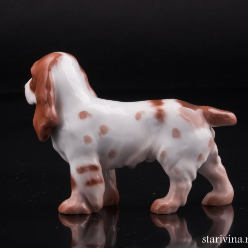 Спаниель бело-коричневый, миниатюра, Bing & Grondahl, Дания, 1960 гг