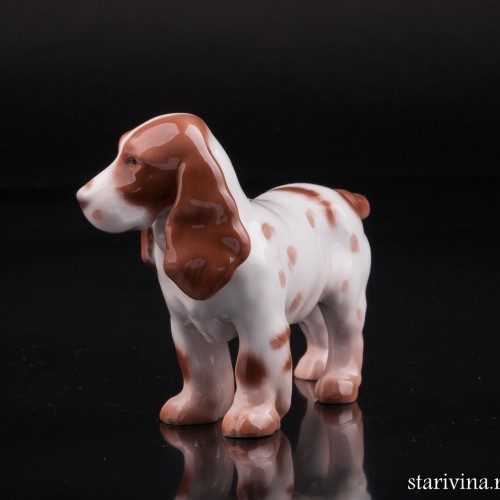 Спаниель бело-коричневый, миниатюра, Bing & Grondahl, Дания, 1960 гг