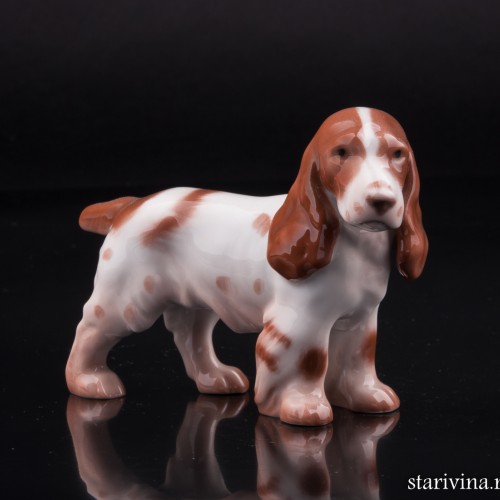 Спаниель бело-коричневый, миниатюра, Bing & Grondahl, Дания, 1960 гг