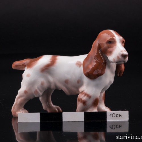 Спаниель бело-коричневый, миниатюра, Bing & Grondahl, Дания, 1960 гг