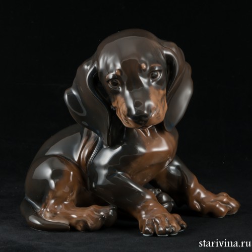 Сидящий щенок таксы, Rosenthal, Германия, 1960 гг