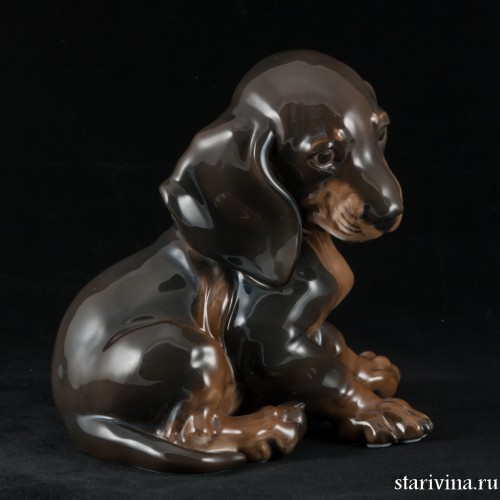 Сидящий щенок таксы, Rosenthal, Германия, 1960 гг