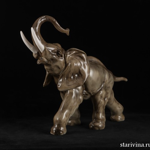 Слон с запрокинутым хоботом, Hutschenreuther, Германия, 1960 гг