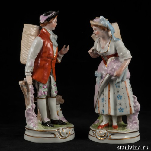Пара с корзинами, Дрезден, Германия, сер. 20 в