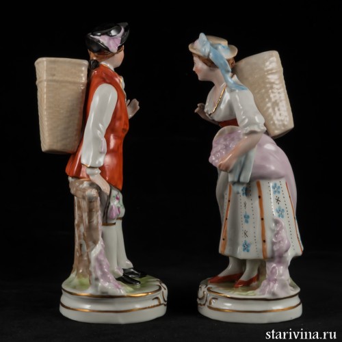 Пара с корзинами, Дрезден, Германия, сер. 20 в