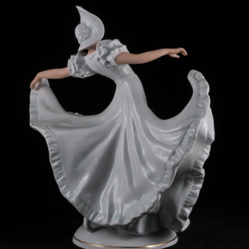 Дама в длинном платье и широкополой шляпе, Schaubach Kunst, Германия, 1953-62 гг