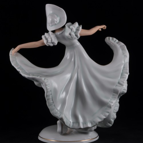 Дама в длинном платье и широкополой шляпе, Schaubach Kunst, Германия, 1953-62 гг