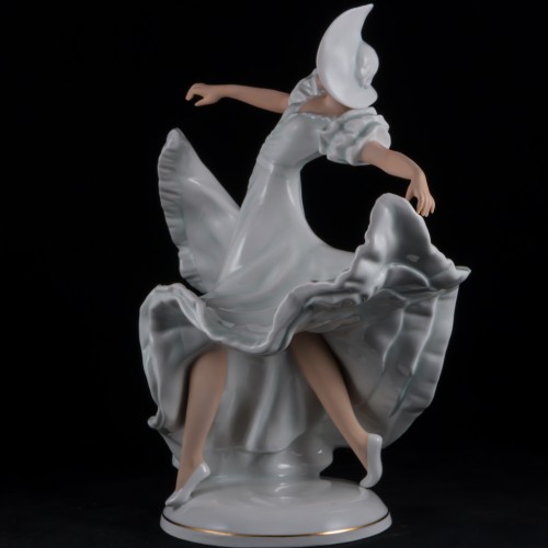 Дама в длинном платье и широкополой шляпе, Schaubach Kunst, Германия, 1953-62 гг