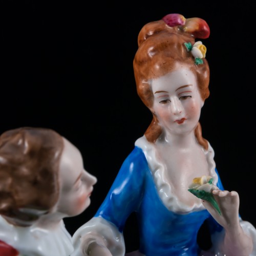 Пара с книгой, Sitzendorf, Германия, после 1951 г