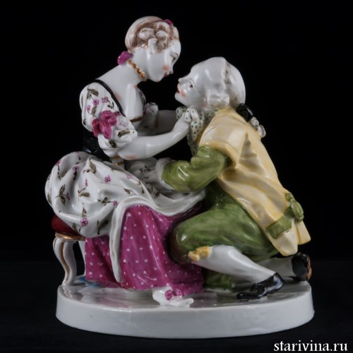 Дама, завязывающая кавалеру бант, Samson, Франция, 19 в