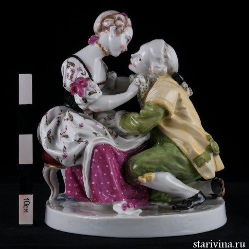 Дама, завязывающая кавалеру бант, Samson, Франция, 19 в