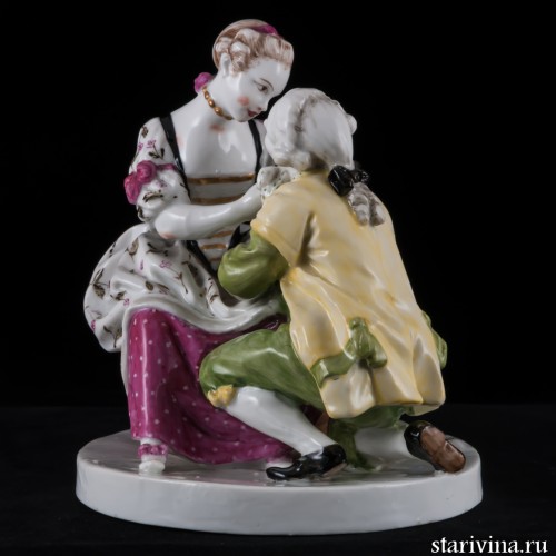 Дама, завязывающая кавалеру бант, Samson, Франция, 19 в