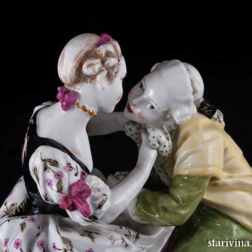 Дама, завязывающая кавалеру бант, Samson, Франция, 19 в