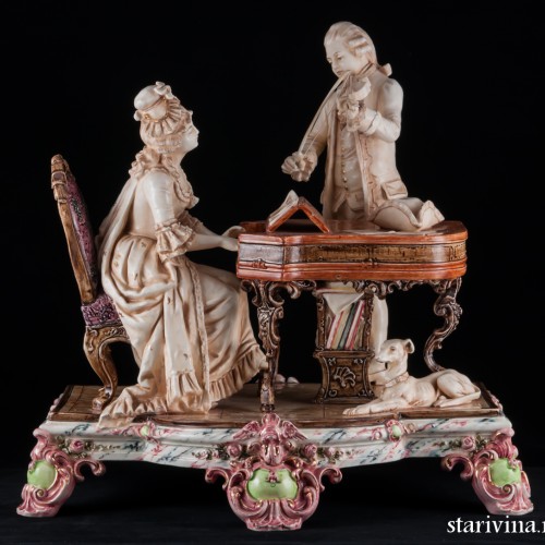 Пара, музицирующая на клавесине и скрипке, Германия