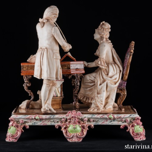 Пара, музицирующая на клавесине и скрипке, Германия