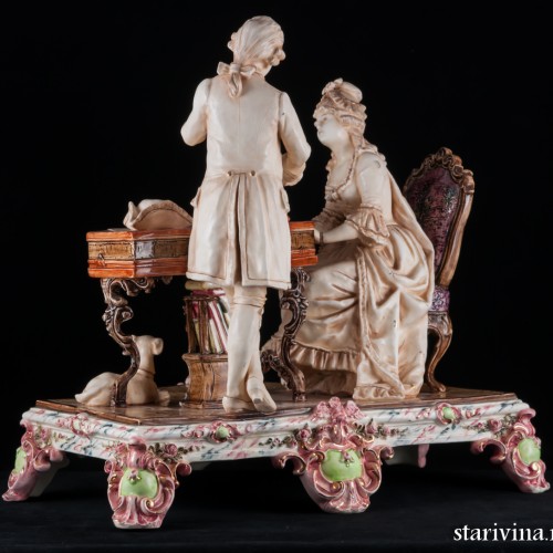 Пара, музицирующая на клавесине и скрипке, Германия