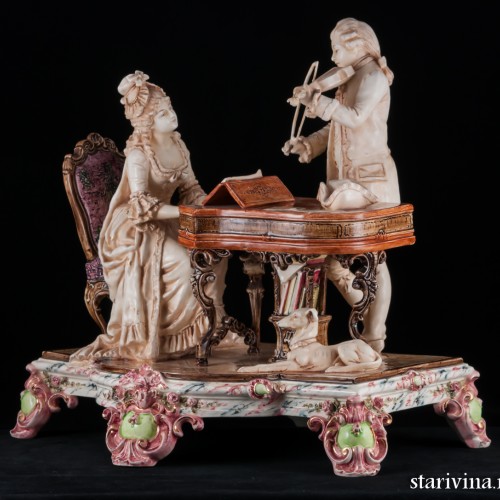 Пара, музицирующая на клавесине и скрипке, Германия