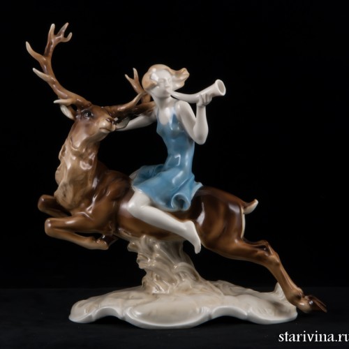 Девушка на олене, Hutschenreuther, Германия, 1938-56 гг