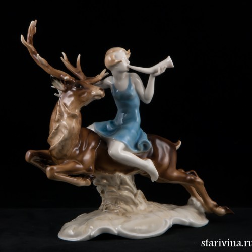 Девушка на олене, Hutschenreuther, Германия, 1938-56 гг