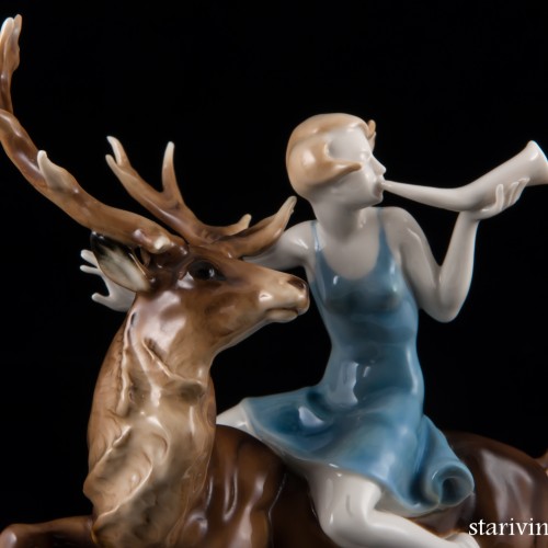 Девушка на олене, Hutschenreuther, Германия, 1938-56 гг