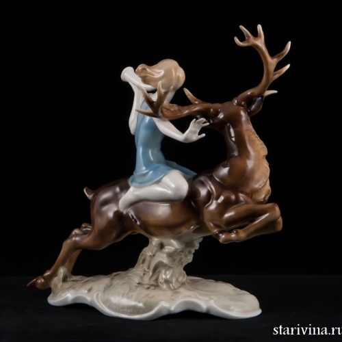 Девушка на олене, Hutschenreuther, Германия, 1938-56 гг