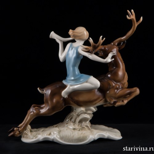 Девушка на олене, Hutschenreuther, Германия, 1938-56 гг