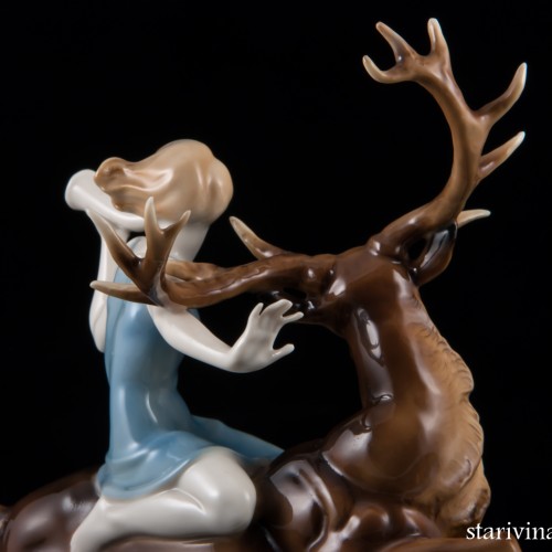 Девушка на олене, Hutschenreuther, Германия, 1938-56 гг