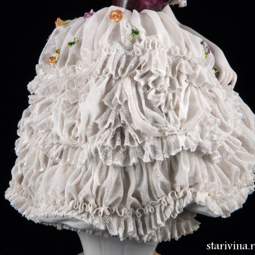 Балерины с поднятой рукой, кружевная, Volkstedt, Германия, до 1935 г