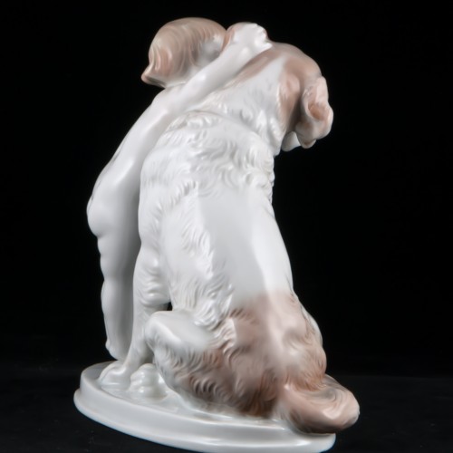"По секрету", девочка и сенбернар, Rosenthal, Германия, 1959 г