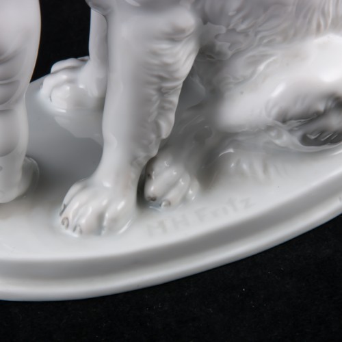 "По секрету", девочка и сенбернар, Rosenthal, Германия, 1959 г