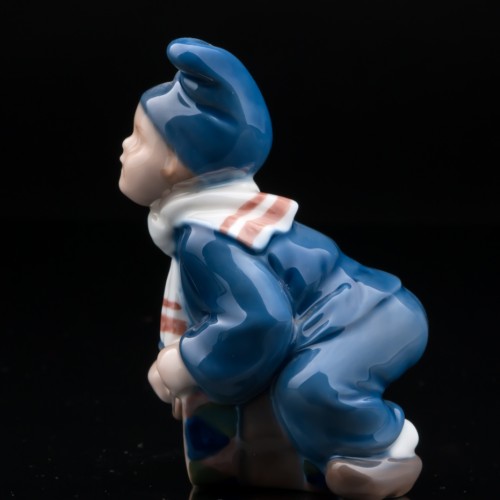 Малыш в синием костюме с барабаном, Royal Copenhagen, Дания, 1960 гг