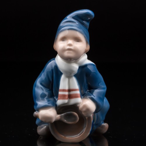 Малыш в синием костюме с барабаном, Royal Copenhagen, Дания, 1960 гг