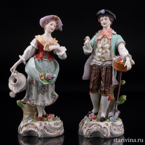 Цветоводы (пара с лейкой и лопатой), Sitzendorf, Германия