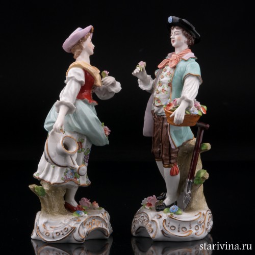 Цветоводы (пара с лейкой и лопатой), Sitzendorf, Германия