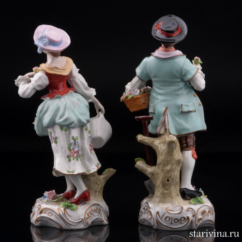 Цветоводы (пара с лейкой и лопатой), Sitzendorf, Германия