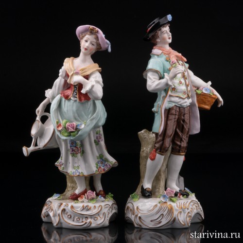 Цветоводы (пара с лейкой и лопатой), Sitzendorf, Германия