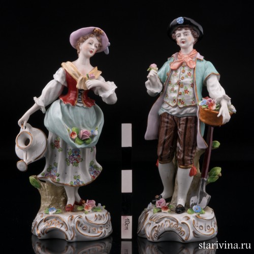 Цветоводы (пара с лейкой и лопатой), Sitzendorf, Германия