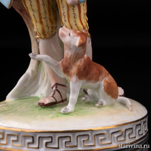 Пара с большой корзиной цветов, Carl Thieme, Германия