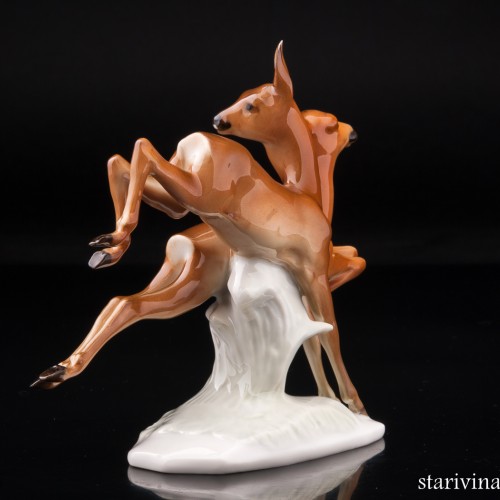 Бегущие лани, миниатюра, Hutschenreuther, Германия