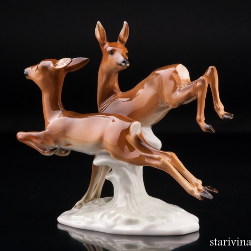 Бегущие лани, миниатюра, Hutschenreuther, Германия