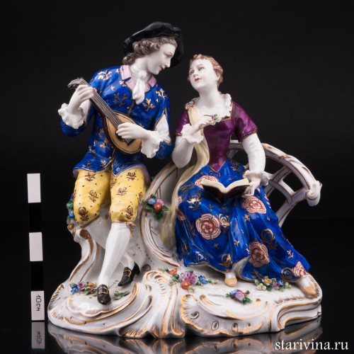 Пара с лютней и книжкой, Дрезден, Германия, пер. пол. 20 в