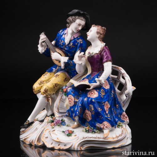 Пара с лютней и книжкой, Дрезден, Германия, пер. пол. 20 в