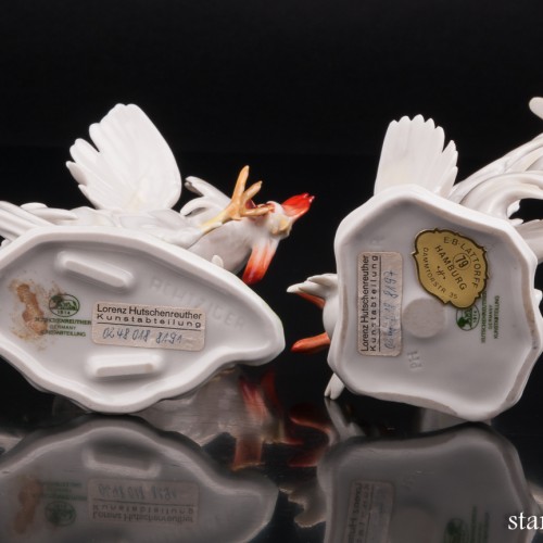 Петушиный бой, парные статуэтки, Hutschenreuther, Германия, 1970 гг