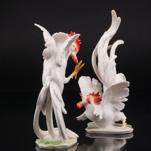 Петушиный бой, парные статуэтки, Hutschenreuther, Германия, 1970 гг