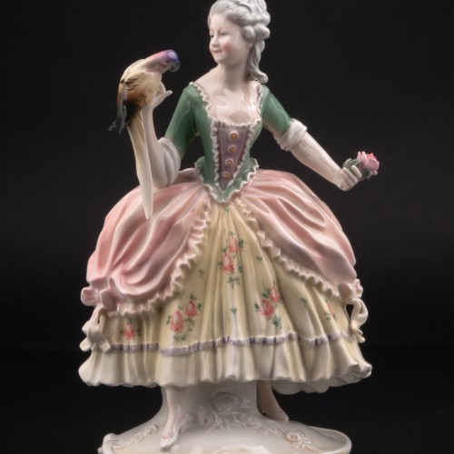 Дама с попугаем, Karl Ens, Германия, 1920-30 гг