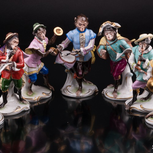 Обезьяний оркестр, 7 фигур, Volkstedt, Германия, сер. 20 в