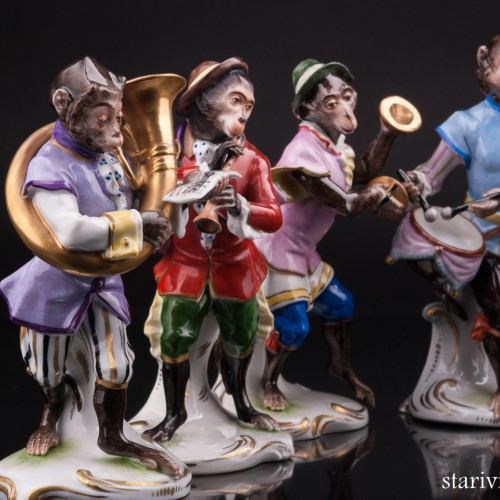 Обезьяний оркестр, 7 фигур, Volkstedt, Германия, сер. 20 в
